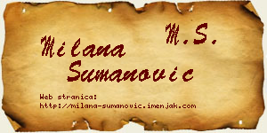 Milana Šumanović vizit kartica